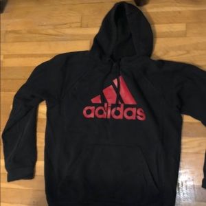 Adidas Men’s Hoodie Size Medium Black and Red